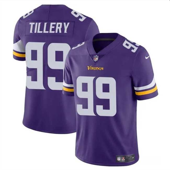 Men & Women & Youth Minnesota Vikings #99 Jerry Tillery Purple Vapor Untouchable Limited Stitched Jersey->minnesota vikings->NFL Jersey
